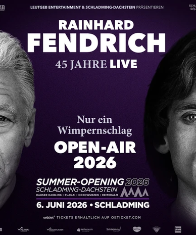 Poster advertising Rainhard Fendrich live Open-Air 2026
