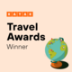 Kayak Travel Awards winner with globe illustration