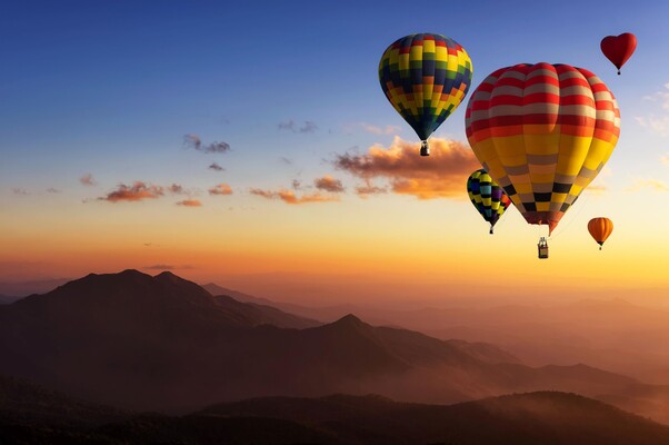 Ballonfaht Sonnenuntergang