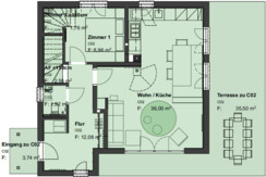 Ground floor CHALET 2 Ground floor CHALET 2