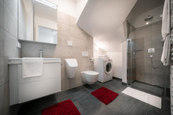 Badezimmer mit Regendusche,Waschmaschine & Pissoir Badezimmer mit Regendusche,Waschmaschine & Pissoir