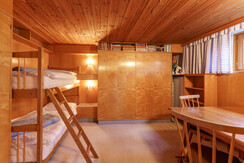 Bunk bed in the basement with private bathroom Bunk bed in the basement with private bathroom