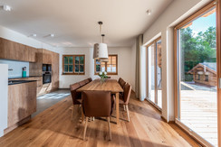kitchen and living rooms with panoramic glass front and access to the terrace  kitchen and living rooms with panoramic glass front and access to the terrace