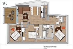 Grundriss Penthouse Hochwurzen WEST Grundriss Penthouse Hochwurzen WEST